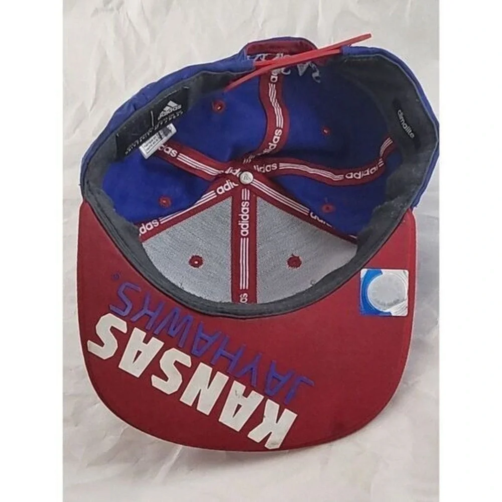 Kansas Jayhawks Hat Adidas Climalite Snapback Blue Red NCAA College Baseball Cap
